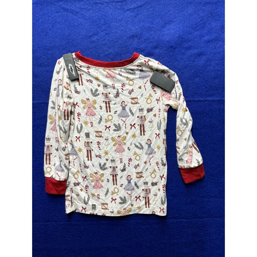 Holiday Unisex Mebie Baby Nutcracker Bamboo Pajama Top 18M Cream‎ Red
